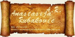 Anastasija Rubaković vizit kartica